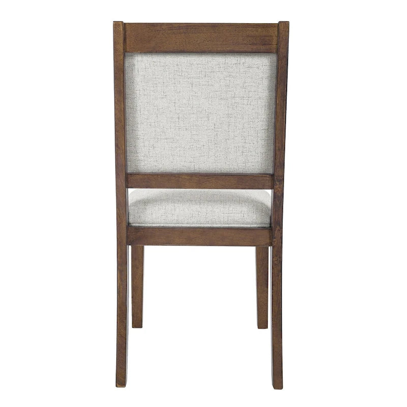 HomePop Chaise de salle à manger en bois rembourrée à dossier ouvert – Lot de 2