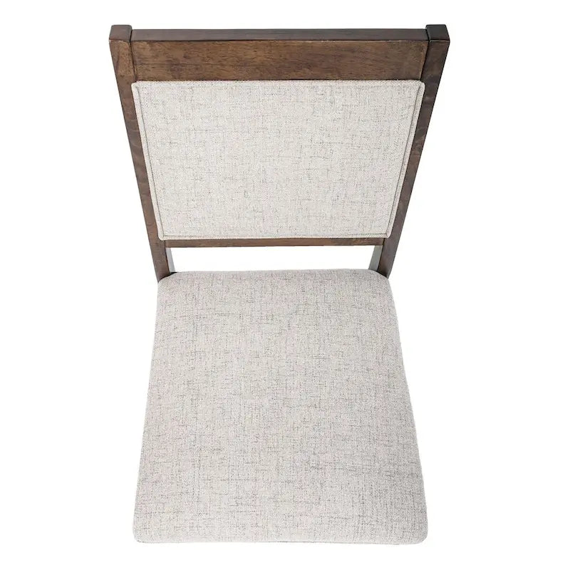 HomePop Chaise de salle à manger en bois rembourrée à dossier ouvert – Lot de 2