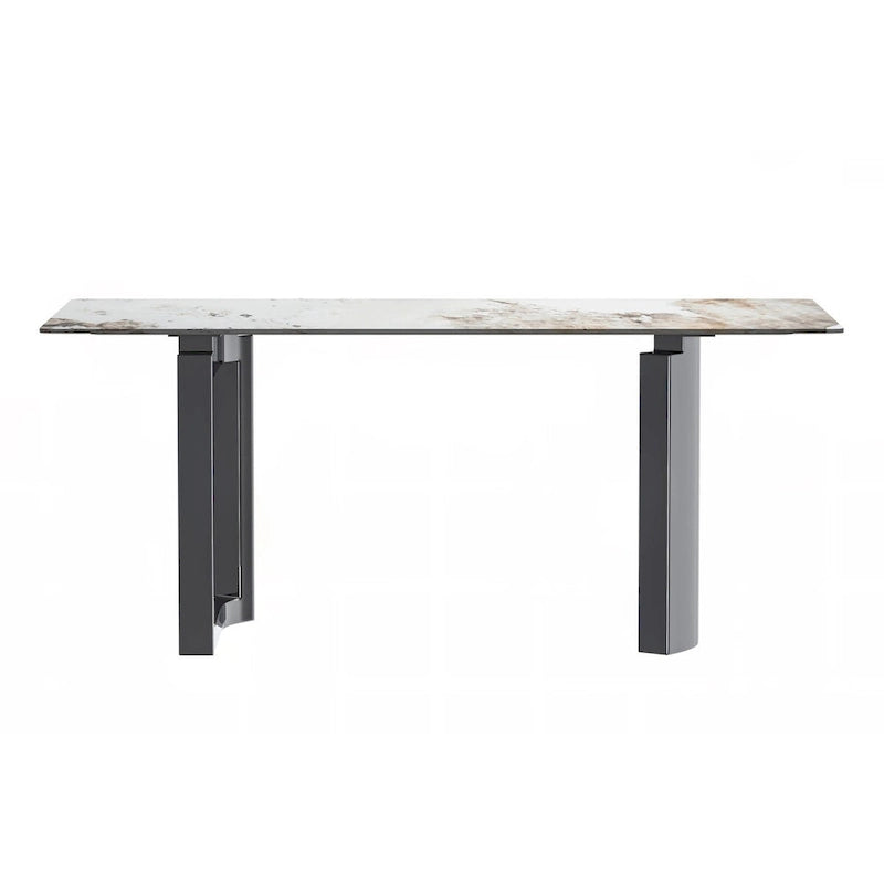 Table de salle à manger Série Astra avec plateau en pierre frittée/verre