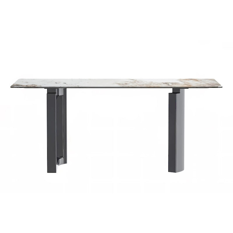 Table de salle à manger Série Astra avec plateau en pierre frittée/verre