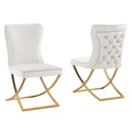 Meubles Best Master Leanne Chaises d'appoint capitonnées en velours - N/A