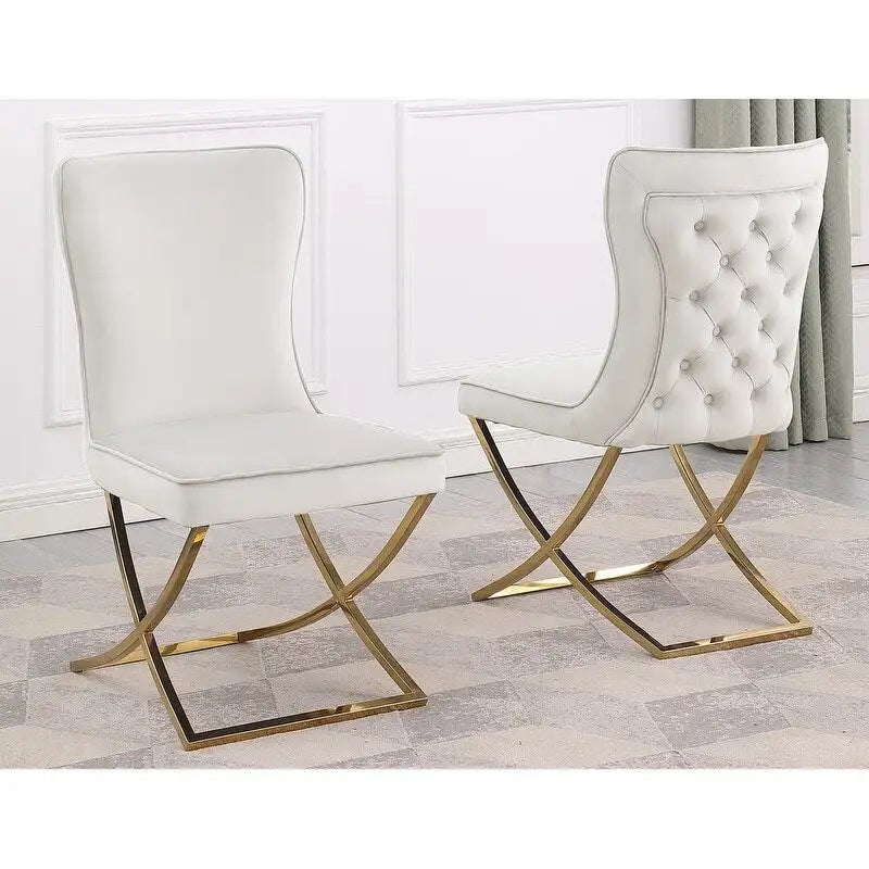 Meubles Best Master Leanne Chaises d'appoint capitonnées en velours - N/A