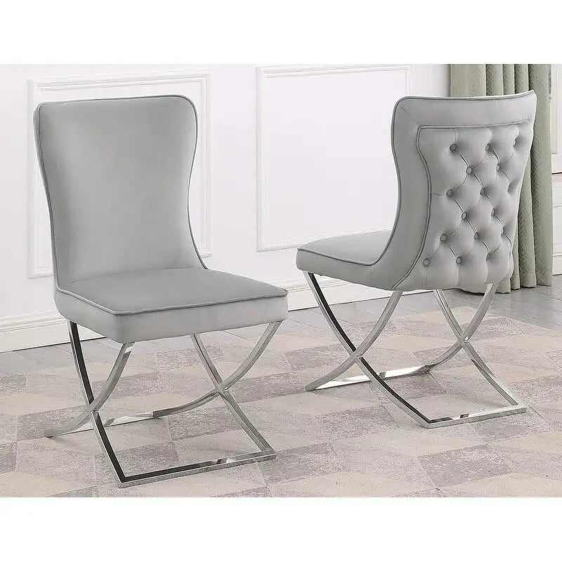 Meubles Best Master Leanne Chaises d'appoint capitonnées en velours - N/A