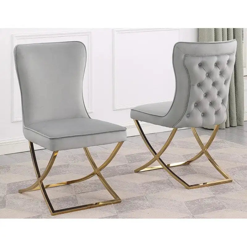 Meubles Best Master Leanne Chaises d'appoint capitonnées en velours - N/A