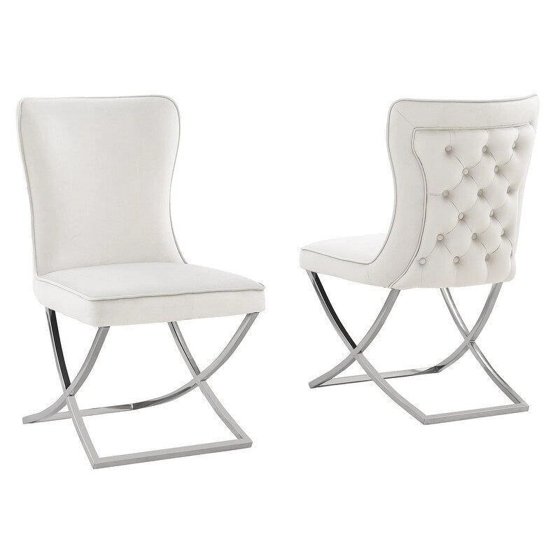 Meubles Best Master Leanne Chaises d'appoint capitonnées en velours - N/A