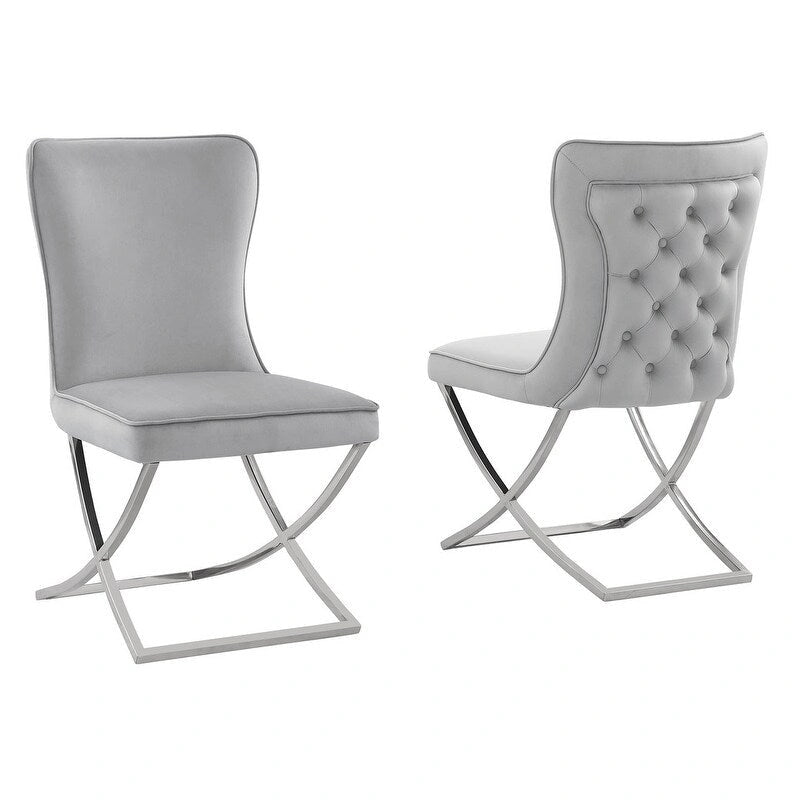 Meubles Best Master Leanne Chaises d'appoint capitonnées en velours - N/A
