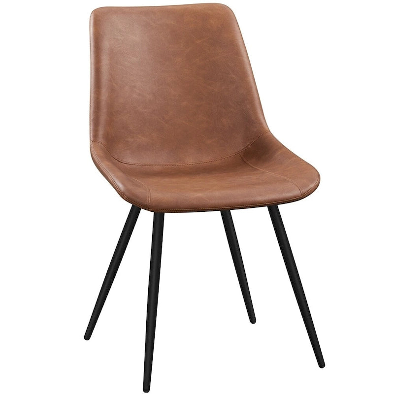 Yaheetech Lot de 2 chaises de salle à manger en similicuir avec pieds en métal - N/A