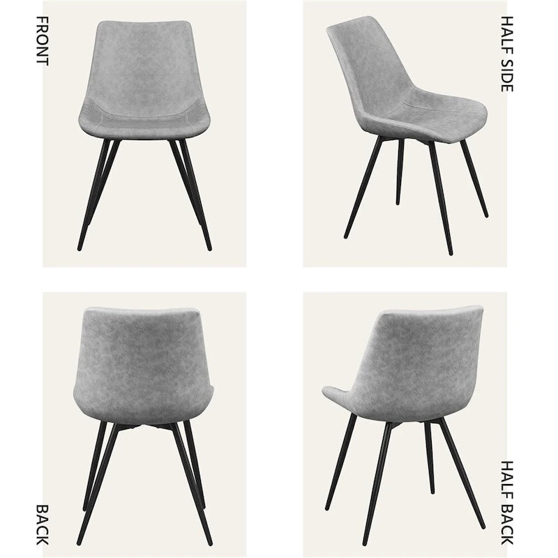 Yaheetech Lot de 2 chaises de salle à manger en similicuir avec pieds en métal - N/A