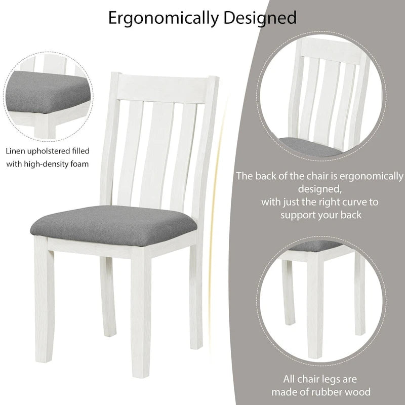 Ensemble de salle à manger 7 pièces Nestfair de style rétro avec table extensible et 6 chaises rembourrées