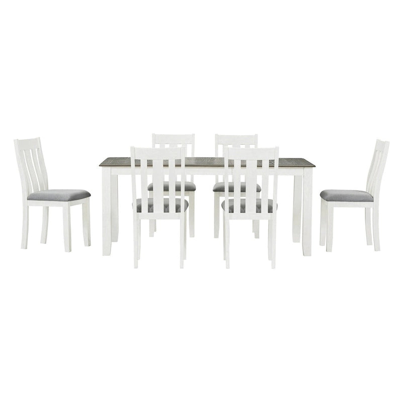 Ensemble de salle à manger 7 pièces Nestfair de style rétro avec table extensible et 6 chaises rembourrées