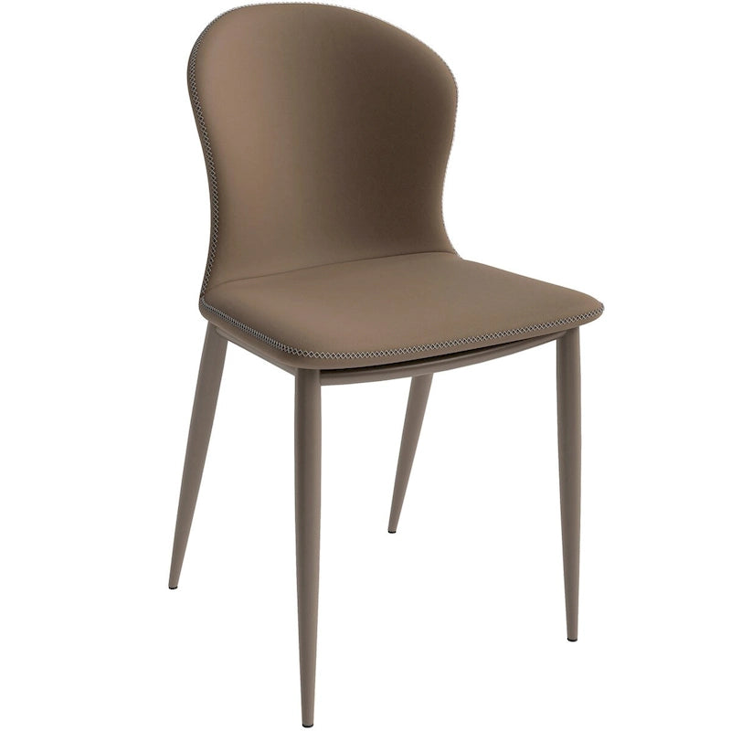 Chaise de salle à manger Mosaic Modern en tissu rembourré avec pieds en métal par LeisureMod