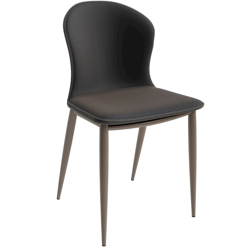 Chaise de salle à manger Mosaic Modern en tissu rembourré avec pieds en métal par LeisureMod