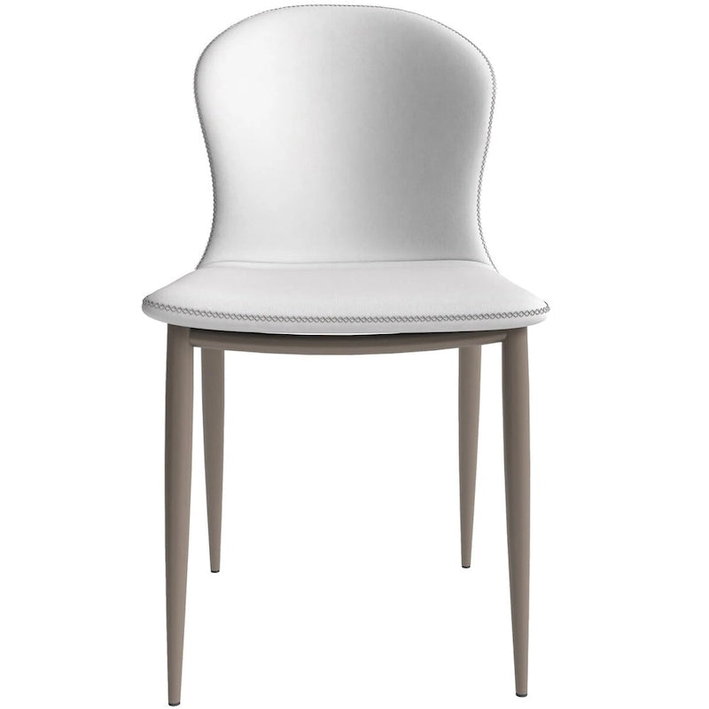 Chaise de salle à manger Mosaic Modern en tissu rembourré avec pieds en métal par LeisureMod