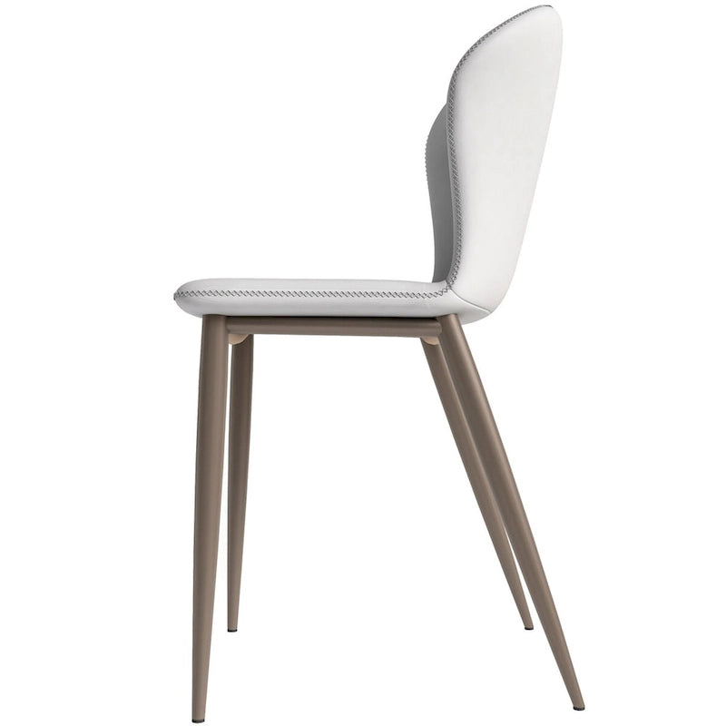 Chaise de salle à manger Mosaic Modern en tissu rembourré avec pieds en métal par LeisureMod