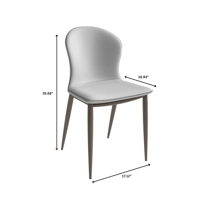 Chaise de salle à manger Mosaic Modern en tissu rembourré avec pieds en métal par LeisureMod