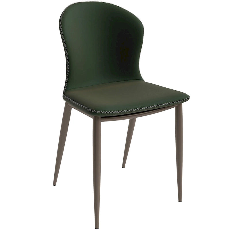 Chaise de salle à manger Mosaic Modern en tissu rembourré avec pieds en métal par LeisureMod