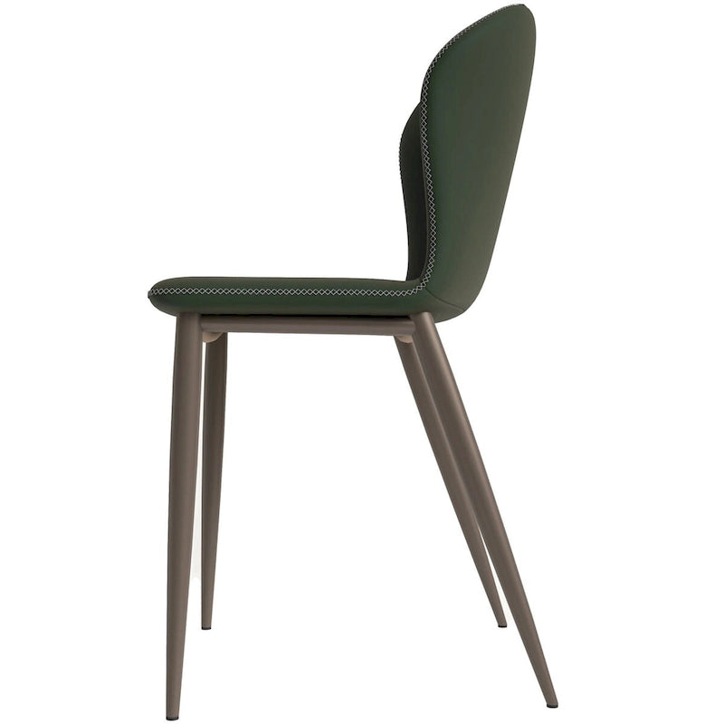 Chaise de salle à manger Mosaic Modern en tissu rembourré avec pieds en métal par LeisureMod