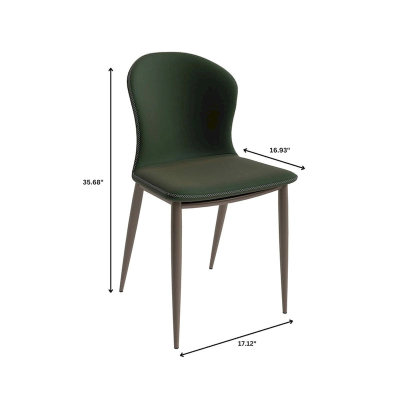 Chaise de salle à manger Mosaic Modern en tissu rembourré avec pieds en métal par LeisureMod