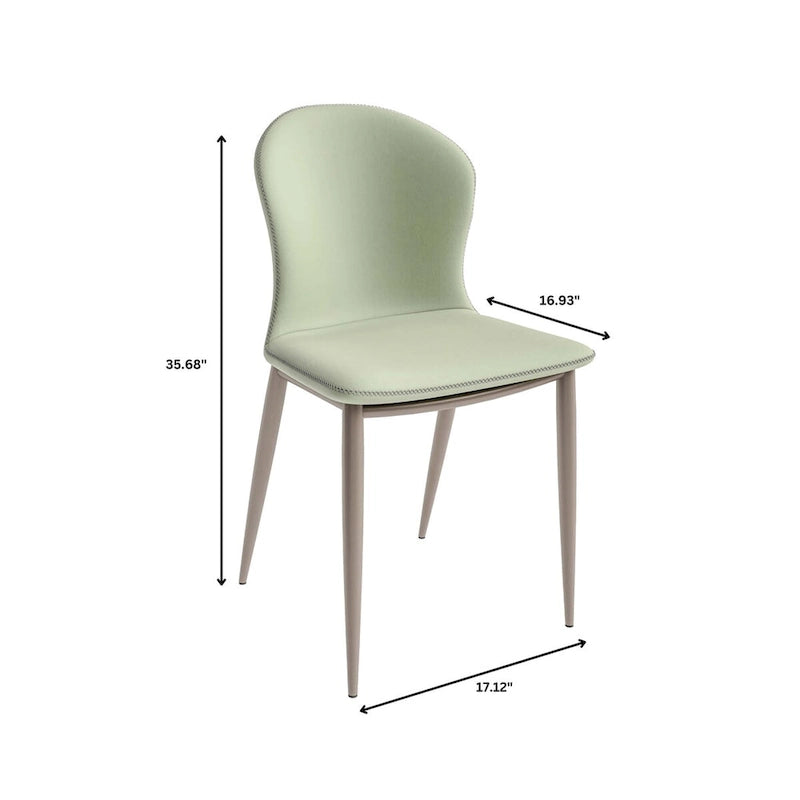 Chaise de salle à manger Mosaic Modern en tissu rembourré avec pieds en métal par LeisureMod