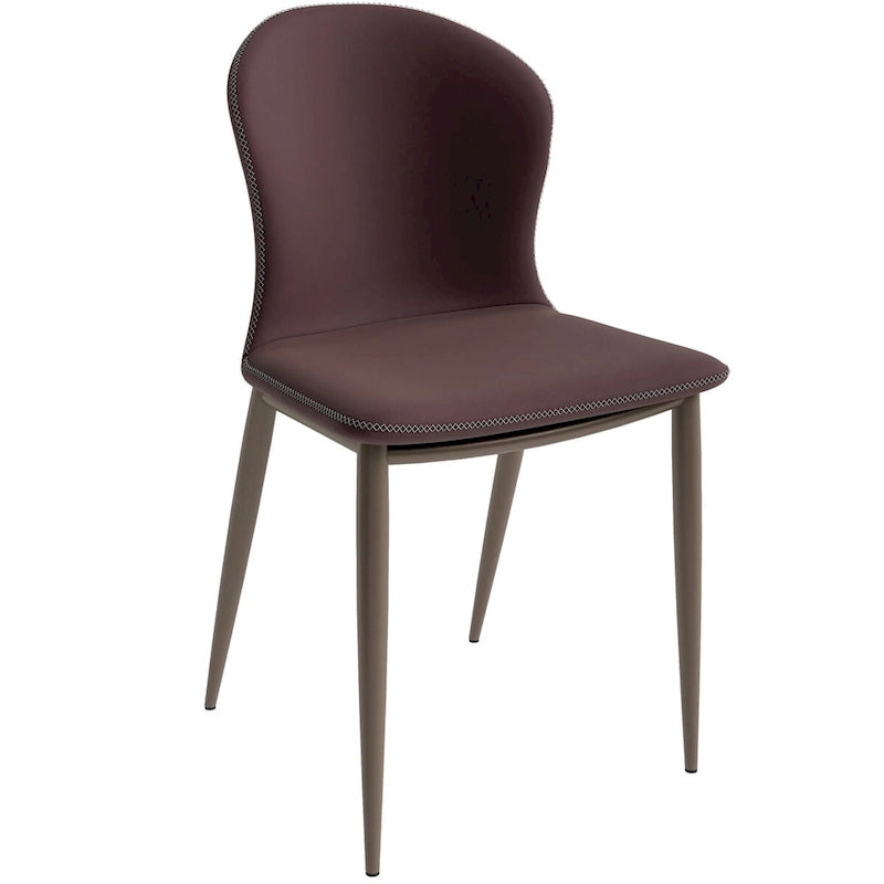 Chaise de salle à manger Mosaic Modern en tissu rembourré avec pieds en métal par LeisureMod