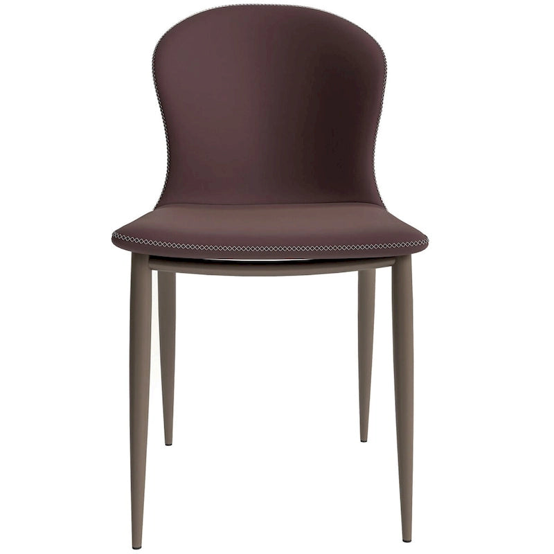 Chaise de salle à manger Mosaic Modern en tissu rembourré avec pieds en métal par LeisureMod