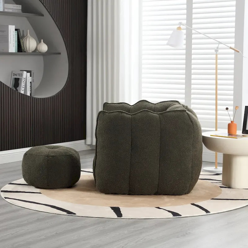 Pouf poire Roomfitters avec rembourrage en mousse haute résilience pour salon