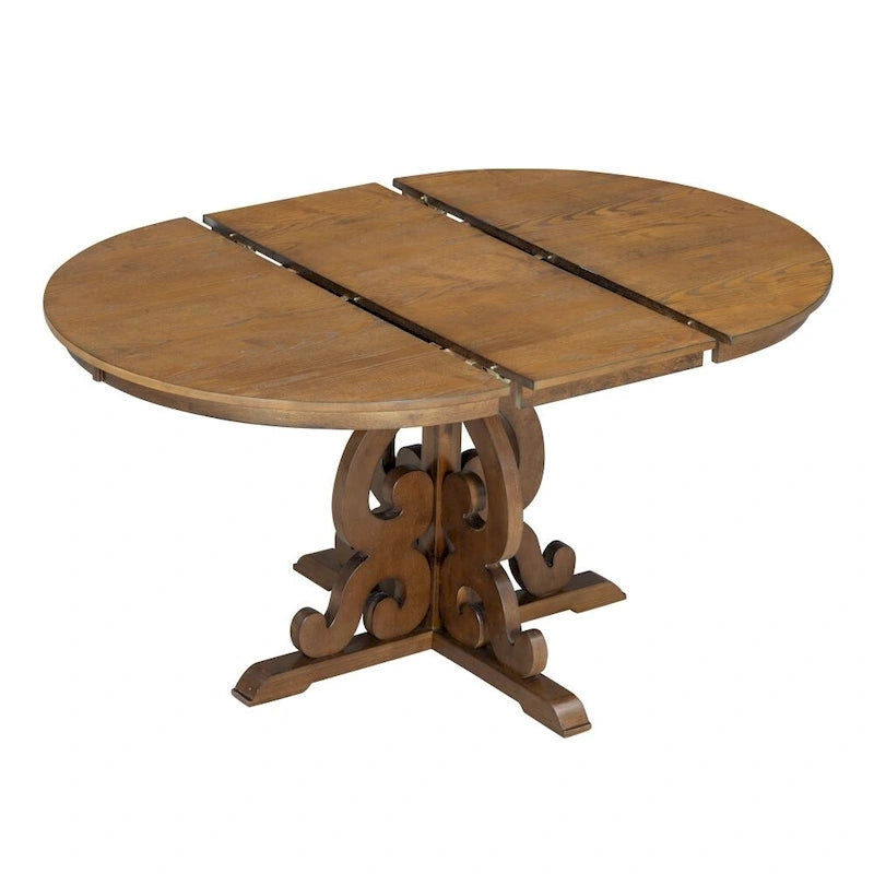 Ensemble de salle à manger fonctionnel rétro 5 pièces, une rallonge de 40 cm et 4 chaises rembourrées pour salle à manger et cuisine