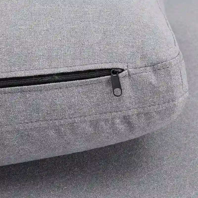 Canapé d'angle modulable 11 places Anka en lin gris, rembourrage en duvet, par iNSPIRE Q Modern