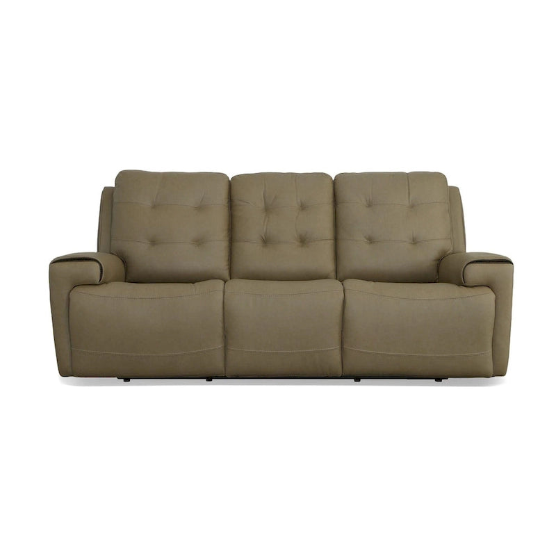 Canapé inclinable électrique en cuir pleine fleur Iris avec appuie-tête électriques par Flexsteel