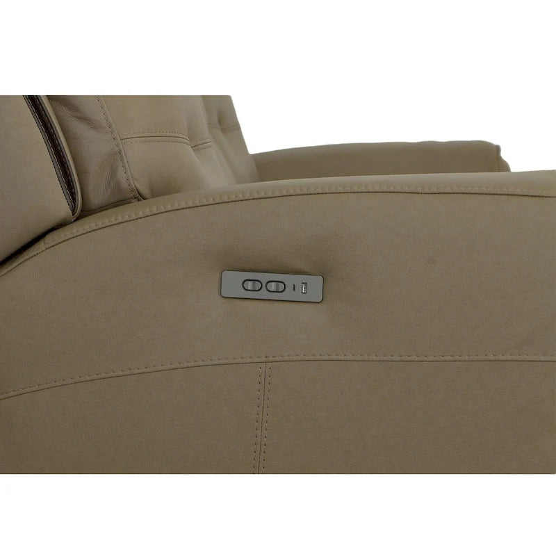 Canapé inclinable électrique en cuir pleine fleur Iris avec appuie-tête électriques par Flexsteel