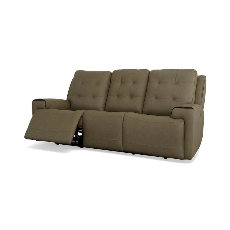 Canapé inclinable électrique en cuir pleine fleur Iris avec appuie-tête électriques par Flexsteel
