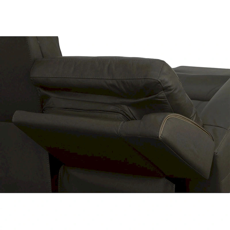 Canapé inclinable électrique en cuir pleine fleur Iris avec appuie-tête électriques par Flexsteel