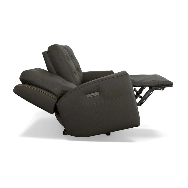 Canapé inclinable électrique en cuir pleine fleur Iris avec appuie-tête électriques par Flexsteel