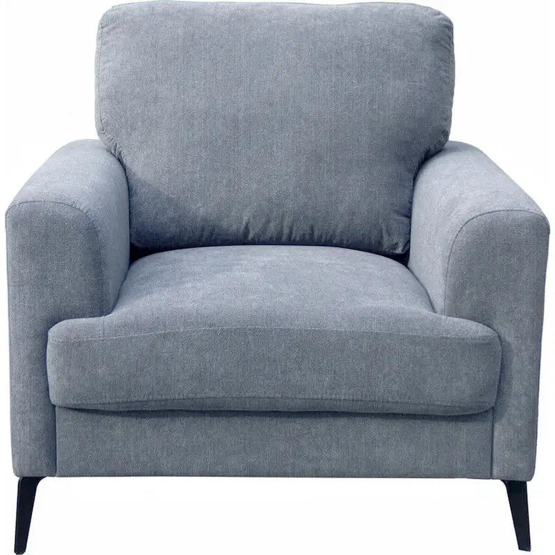 Fauteuil d'appoint Jake 37 pouces, coussins en mousse de chenille grise, pieds en métal