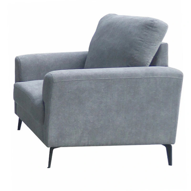 Fauteuil d'appoint Jake 37 pouces, coussins en mousse de chenille grise, pieds en métal