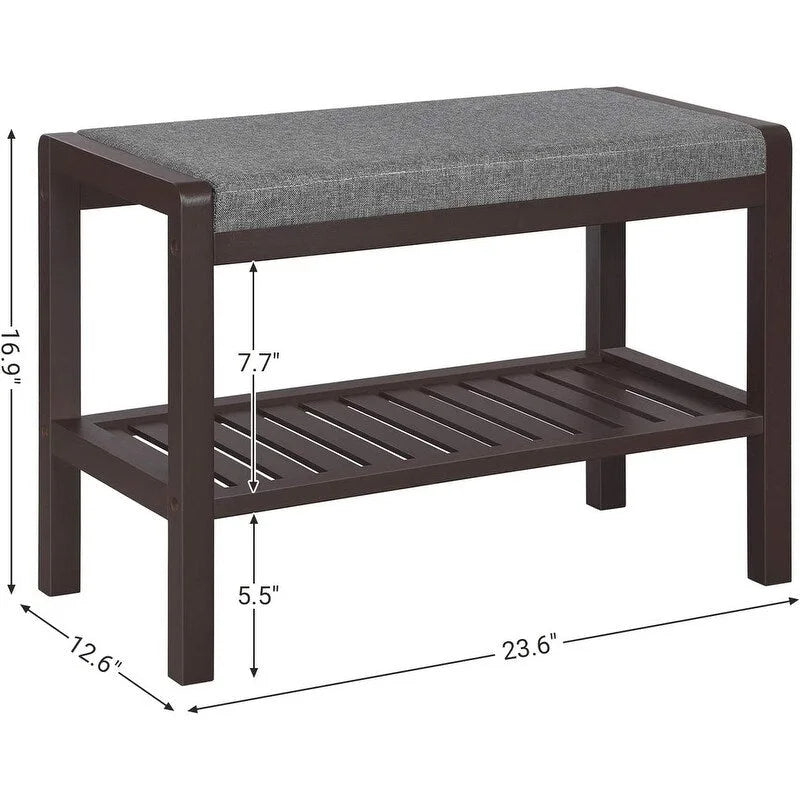 Banc porte-chaussures avec coussin rembourré