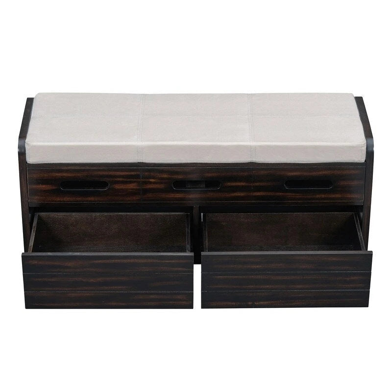 Banc de rangement avec 2 tiroirs et espace de rangement dissimulé