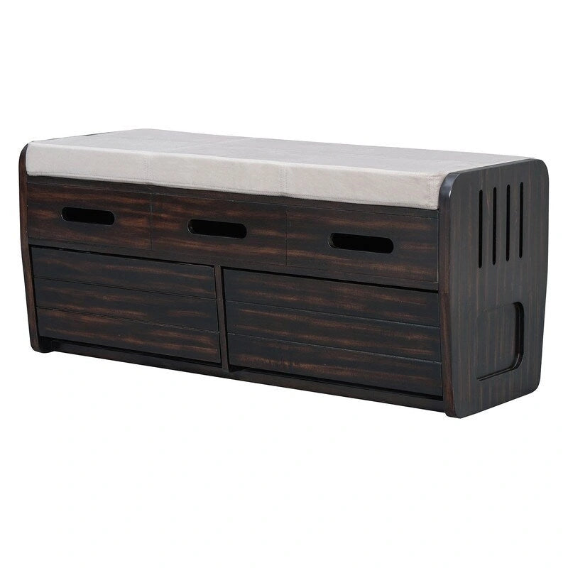 Banc de rangement avec 2 tiroirs et espace de rangement dissimulé
