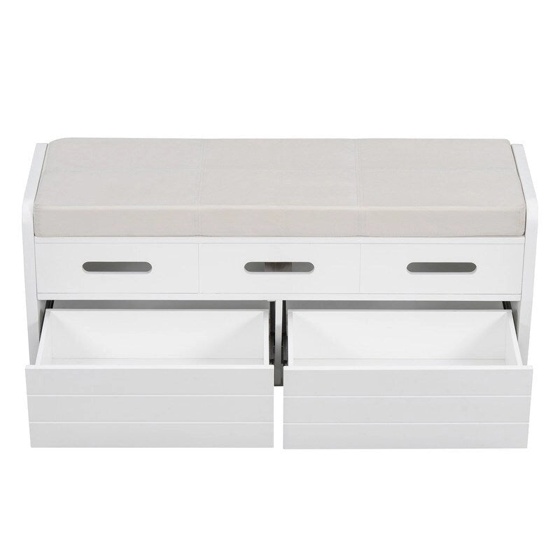 Banc de rangement avec 2 tiroirs et espace de rangement dissimulé