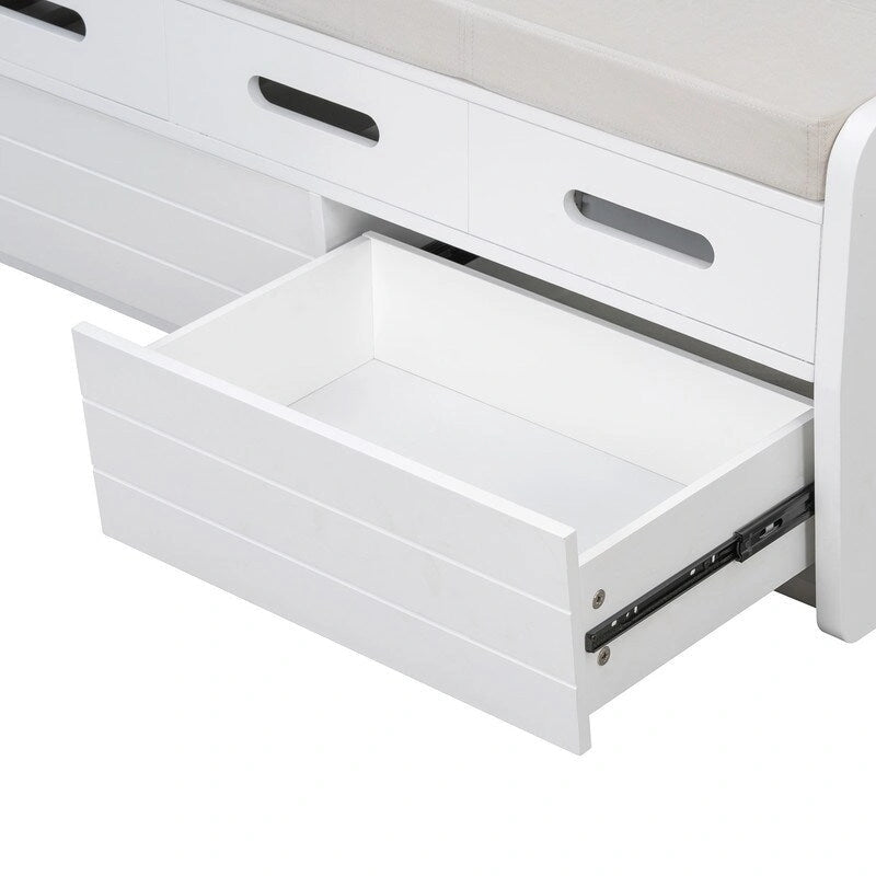 Banc de rangement avec 2 tiroirs et espace de rangement dissimulé