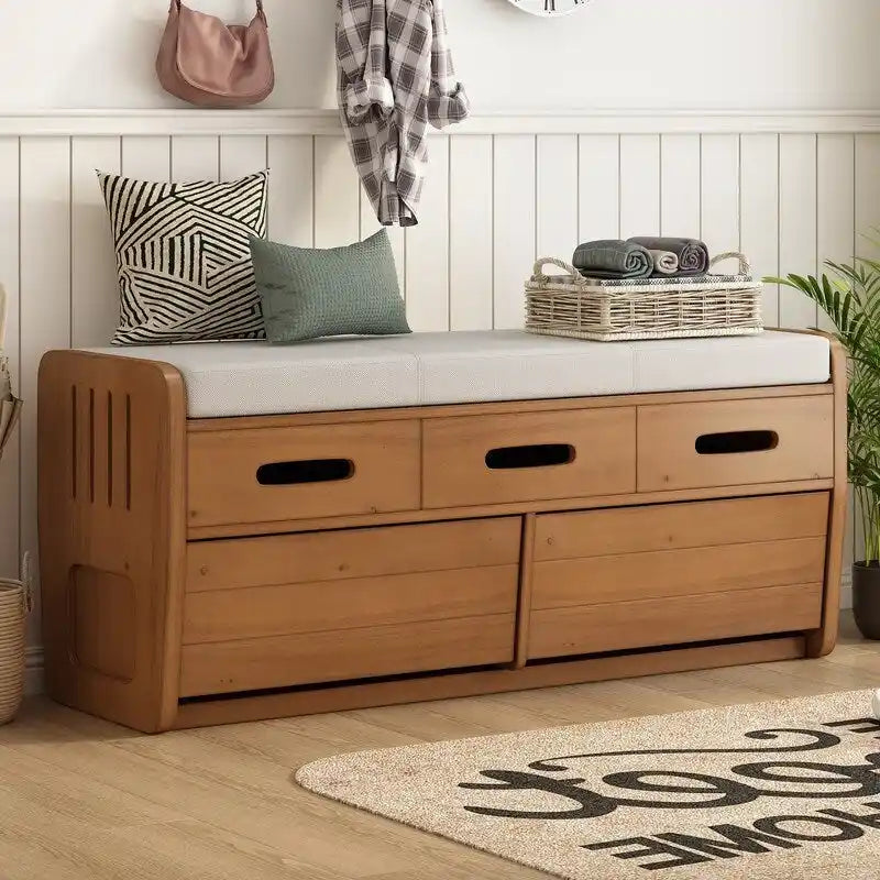 Banc de rangement avec 2 tiroirs et espace de rangement dissimulé