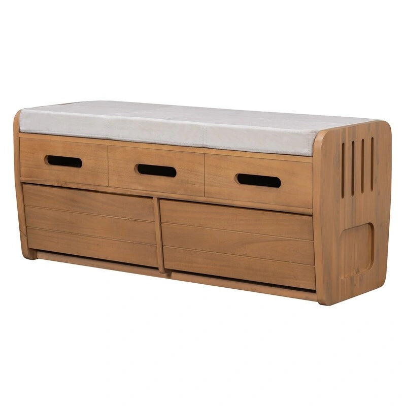 Banc de rangement avec 2 tiroirs et espace de rangement dissimulé