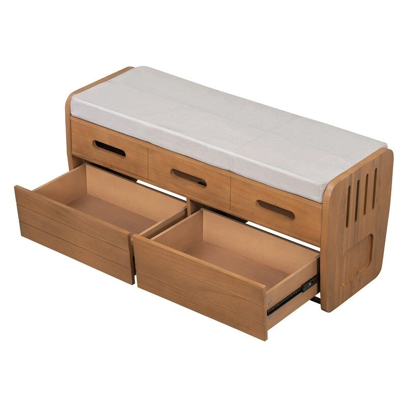 Banc de rangement avec 2 tiroirs et espace de rangement dissimulé