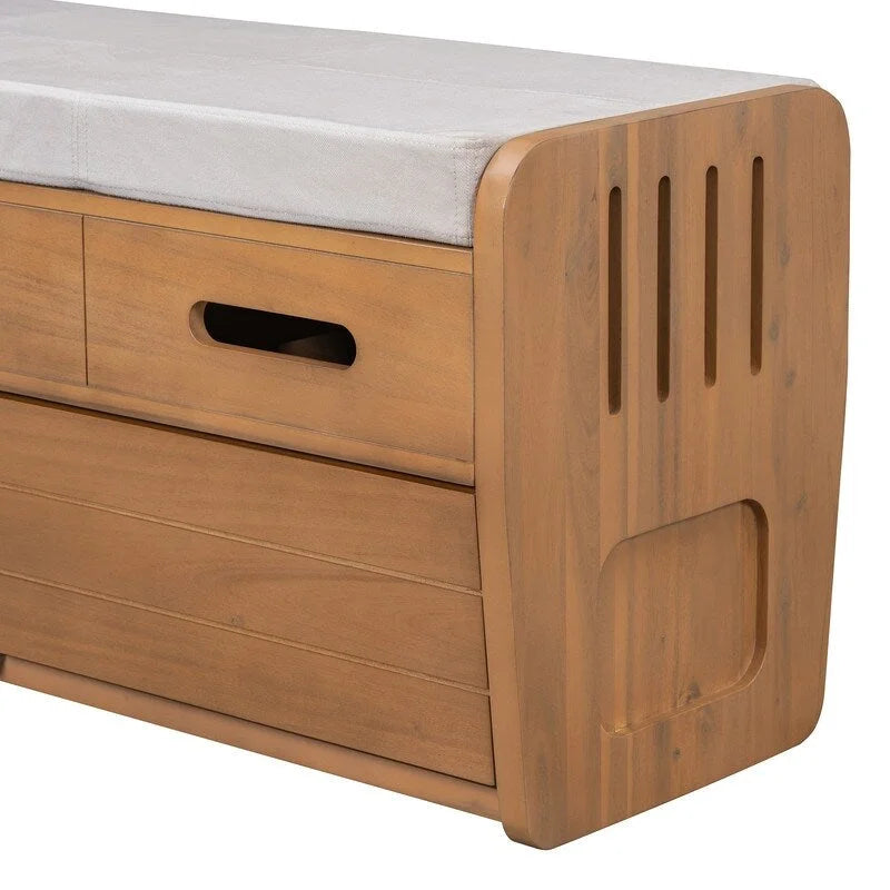 Banc de rangement avec 2 tiroirs et espace de rangement dissimulé