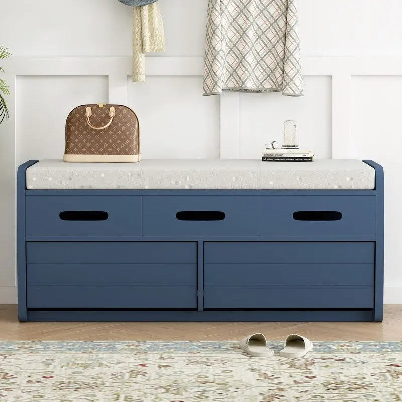 Banc de rangement avec 2 tiroirs et espace de rangement dissimulé