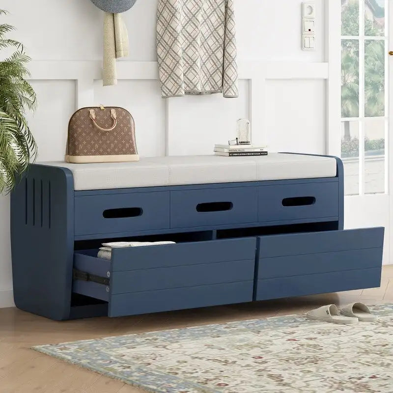 Banc de rangement avec 2 tiroirs et espace de rangement dissimulé