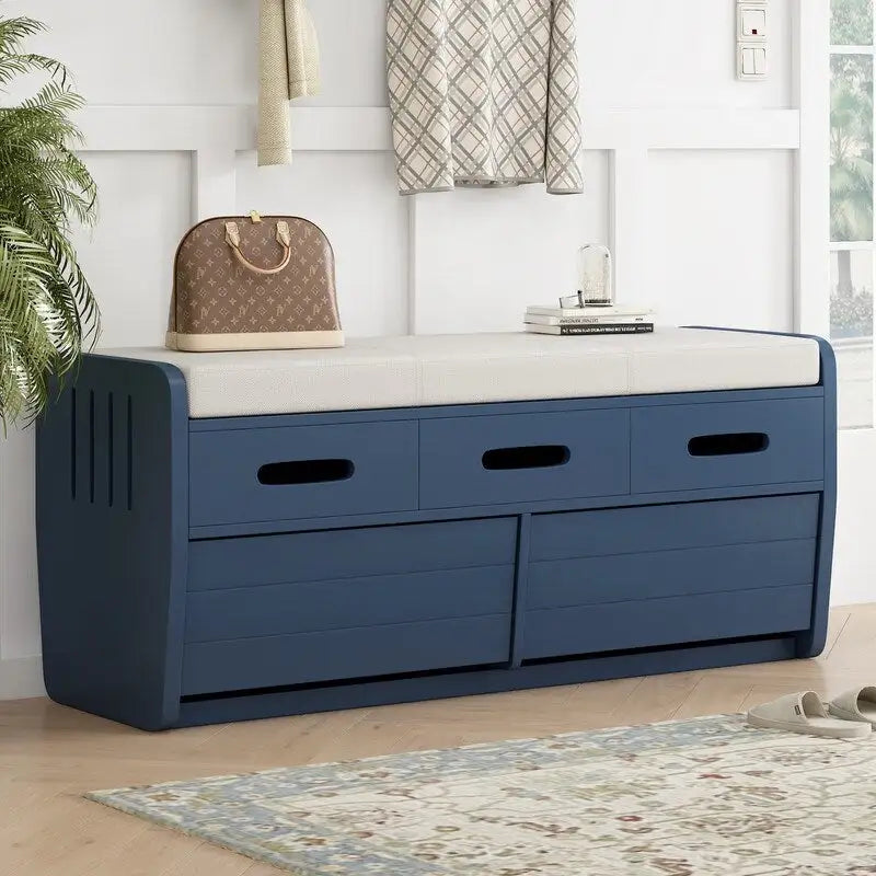 Banc de rangement avec 2 tiroirs et espace de rangement dissimulé