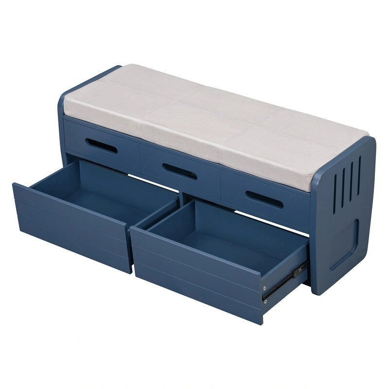 Banc de rangement avec 2 tiroirs et espace de rangement dissimulé