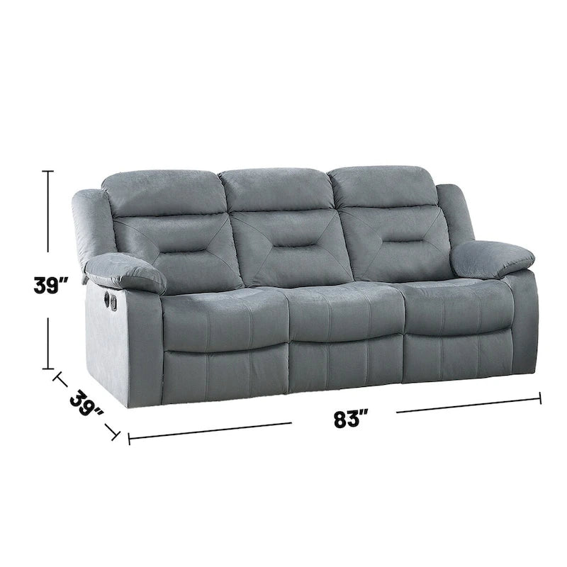 Canapé inclinable manuel en velours avec port USB