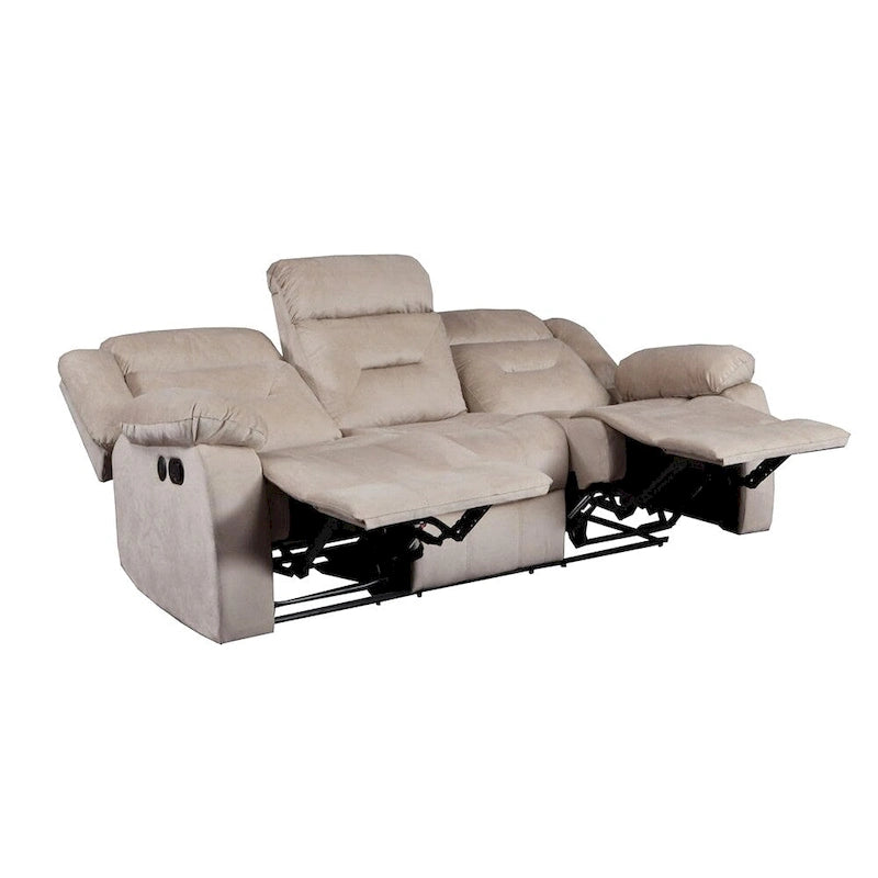 Canapé inclinable manuel en velours avec port USB